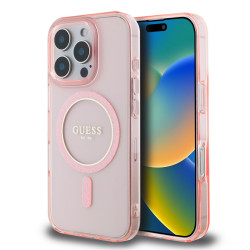 Калъф Guess IML Glitter Ring MagSafe Pink GUHMP16SLHFGEREP за Apple iPhone 16 Pro Калъф Guess IML Glitter Ring MagSafe Pink GUHMP16SLHFGEREP за Apple iPhone 16 Pro