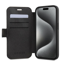 Калъф Guess PU Leather 4G Metal Logo Book GUBKP15X4GMGGR за Apple iPhone 15 Pro Max Калъф Guess PU Leather 4G Metal Logo Book GUBKP15X4GMGGR за Apple iPhone 15 Pro Max