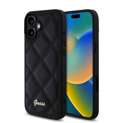 Калъф Guess GUHCP16SPSQSQSK PU Leather Quilted Black за Apple iPhone 16 Калъф Guess GUHCP16SPSQSQSK PU Leather Quilted Black за Apple iPhone 16
