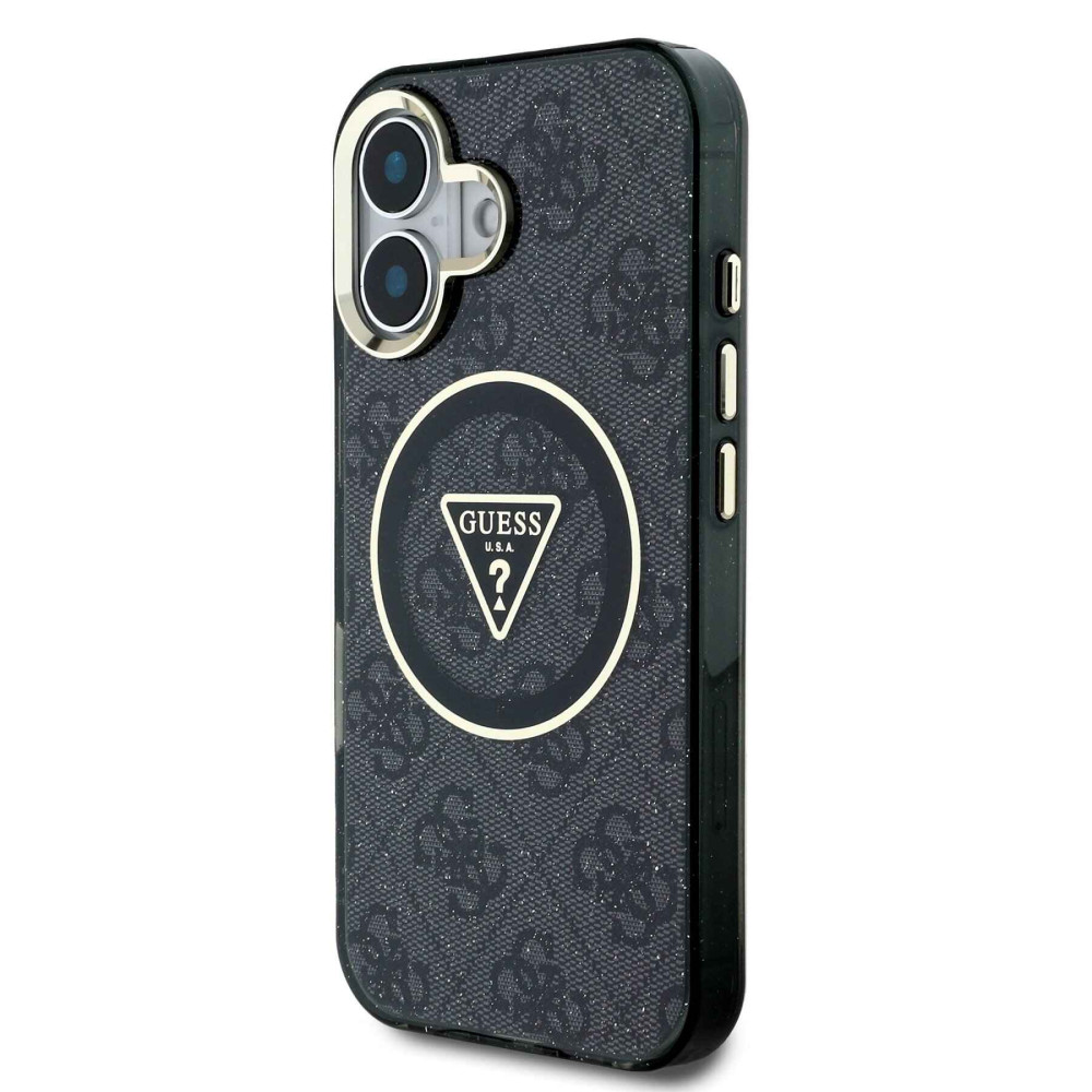 Калъф Guess IML 4G Glitter and Triangle Logo MagSafe GUHMP16SHG4PRTGK за Apple iPhone 16 Калъф Guess IML 4G Glitter and Triangle Logo MagSafe GUHMP16SHG4PRTGK за Apple iPhone 16