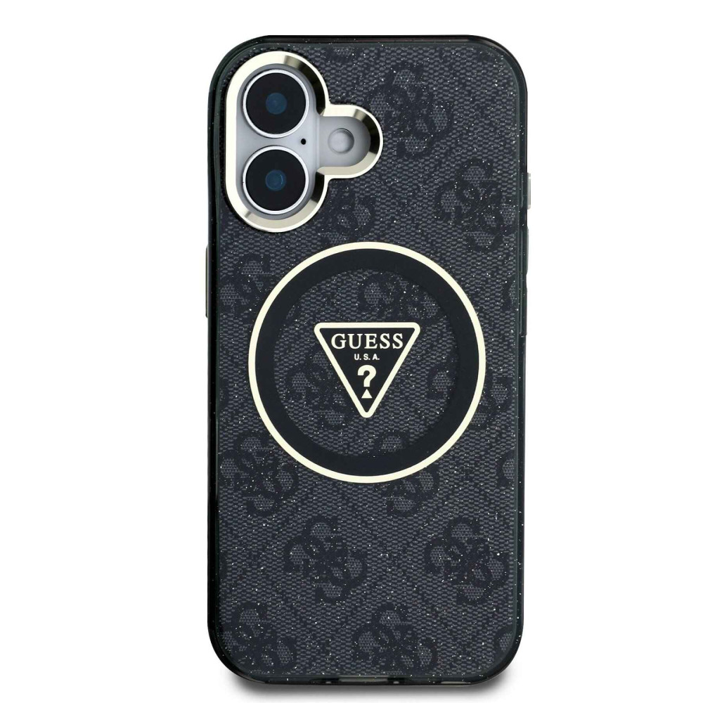 Калъф Guess IML 4G Glitter and Triangle Logo MagSafe GUHMP16SHG4PRTGK за Apple iPhone 16 Калъф Guess IML 4G Glitter and Triangle Logo MagSafe GUHMP16SHG4PRTGK за Apple iPhone 16