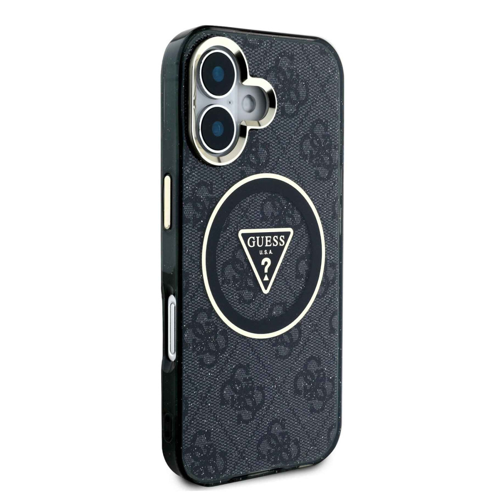 Калъф Guess IML 4G Glitter and Triangle Logo MagSafe GUHMP16SHG4PRTGK за Apple iPhone 16 Калъф Guess IML 4G Glitter and Triangle Logo MagSafe GUHMP16SHG4PRTGK за Apple iPhone 16