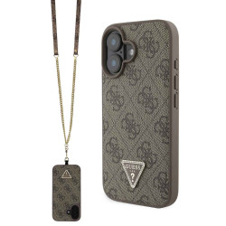 Калъф Guess 4G Strass Triangle Metal Logo + Crossbody Strap GUHCP16SP4TDSCPW за Apple iPhone 16 Калъф Guess 4G Strass Triangle Metal Logo + Crossbody Strap GUHCP16SP4TDSCPW за Apple iPhone 16