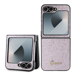 Калъф Guess PC/TPU Glitter Flakes Metal Logo Pink GUHCZF6HGGSHP за Samsung Galaxy Z Flip 6 Калъф Guess PC/TPU Glitter Flakes Metal Logo Pink GUHCZF6HGGSHP за Samsung Galaxy Z Flip 6