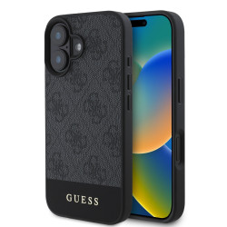 Калъф Guess PU 4G Stripe Grey GUHCP16SG4GLGR за Apple iPhone 16 Калъф Guess PU 4G Stripe Grey GUHCP16SG4GLGR за Apple iPhone 16
