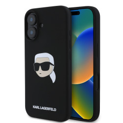 Калъф Karl Lagerfeld Liquid Silicone Karl Head MagSafe KLHMP16SSKHPPLK за Apple iPhone 16 Калъф Karl Lagerfeld Liquid Silicone Karl Head MagSafe KLHMP16SSKHPPLK за Apple iPhone 16