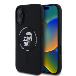 Калъф Karl Lagerfeld Liquid Silicone Karl and Choupette MagSafe Black KLHMP16SSCMKCRHK за Apple iPhone 16 Калъф Karl Lagerfeld Liquid Silicone Karl and Choupette MagSafe Black KLHMP16SSCMKCRHK за Apple iPhone 16