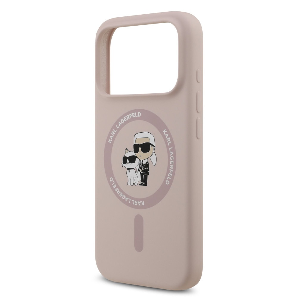 Калъф Karl Lagerfeld Liquid Silicone K/CH Heads MagSafe Pink KLHMP17LSCMKCRHP за Apple iPhone 17 Pro Калъф Karl Lagerfeld Liquid Silicone K/CH Heads MagSafe Pink KLHMP17LSCMKCRHP за Apple iPhone 17 Pro