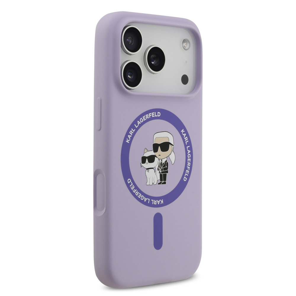 Калъф Karl Lagerfeld Liquid Silicone K/CH Heads MagSafe Purple KLHMP17LSCMKCRHU за Apple iPhone 17 Pro Калъф Karl Lagerfeld Liquid Silicone K/CH Heads MagSafe Purple KLHMP17LSCMKCRHU за Apple iPhone 17 Pro