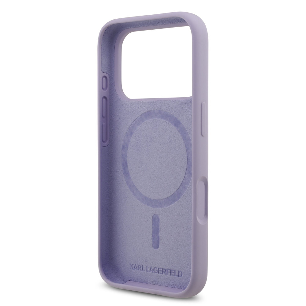 Калъф Karl Lagerfeld Liquid Silicone K/CH Heads MagSafe Purple KLHMP17LSCMKCRHU за Apple iPhone 17 Pro Калъф Karl Lagerfeld Liquid Silicone K/CH Heads MagSafe Purple KLHMP17LSCMKCRHU за Apple iPhone 17 Pro
