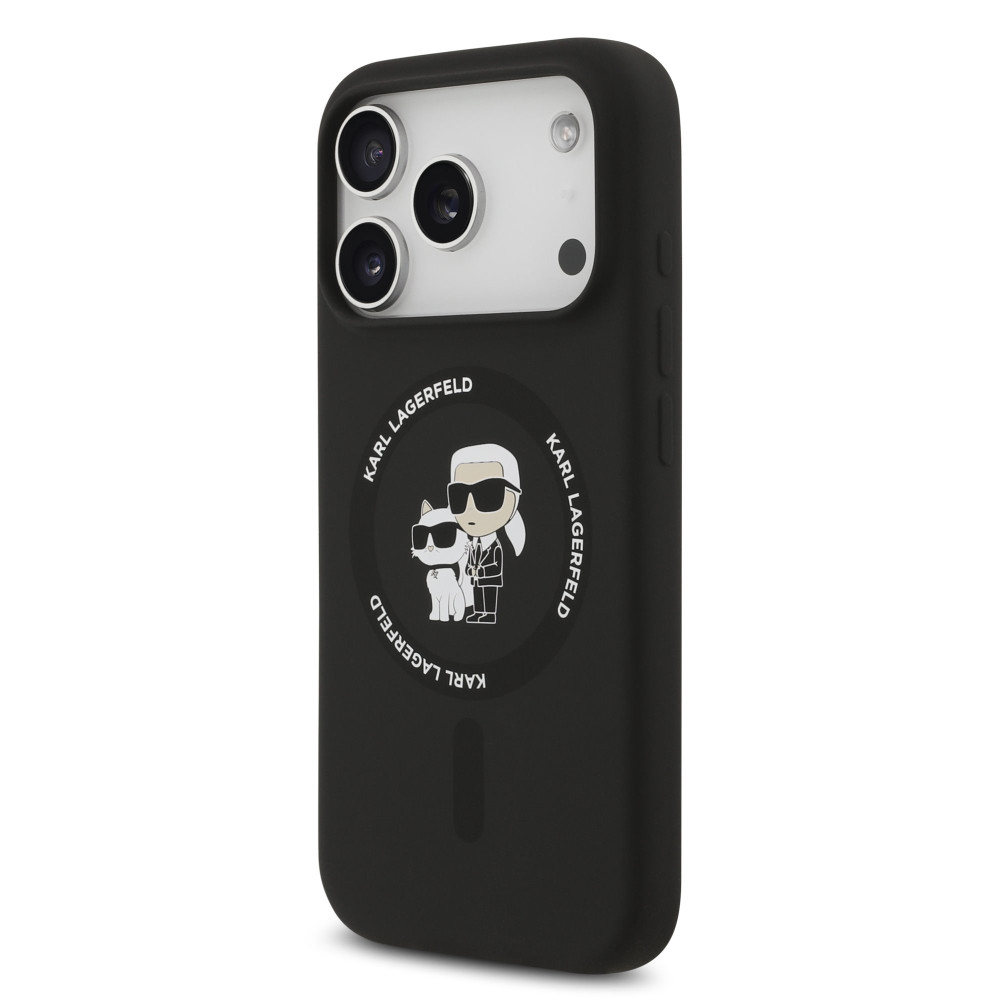 Калъф Karl Lagerfeld Liquid Silicone K/CH Heads MagSafe Black KLHMP17LSCMKCRHK за Apple iPhone 17 Pro Калъф Karl Lagerfeld Liquid Silicone K/CH Heads MagSafe Black KLHMP17LSCMKCRHK за Apple iPhone 17 Pro