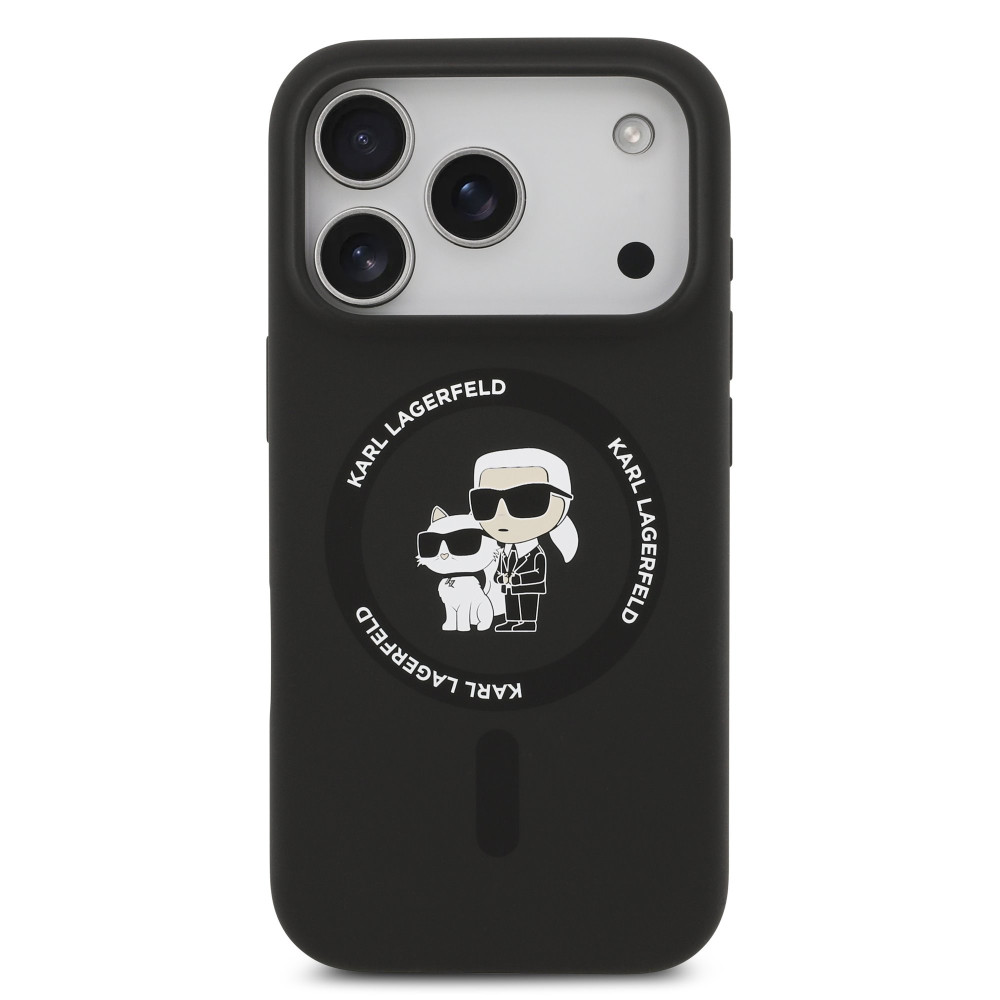 Калъф Karl Lagerfeld Liquid Silicone K/CH Heads MagSafe Black KLHMP17LSCMKCRHK за Apple iPhone 17 Pro Калъф Karl Lagerfeld Liquid Silicone K/CH Heads MagSafe Black KLHMP17LSCMKCRHK за Apple iPhone 17 Pro