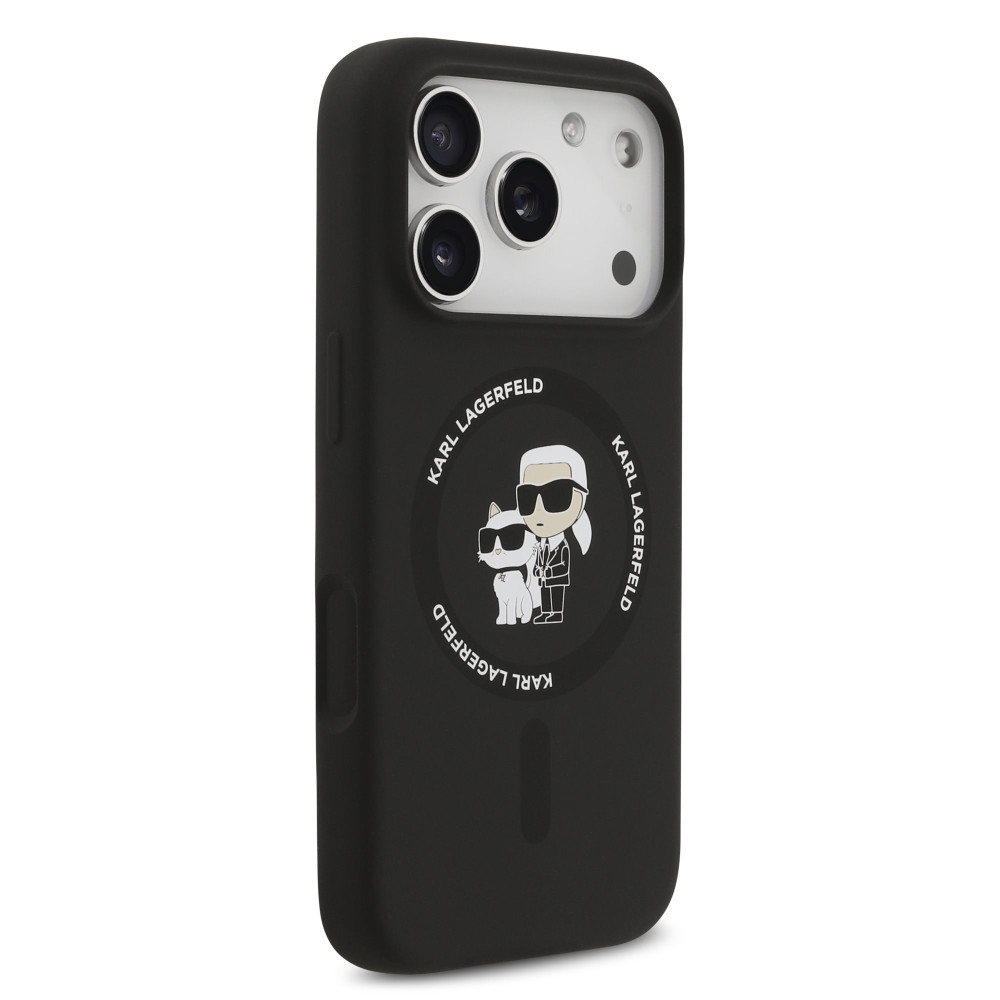 Калъф Karl Lagerfeld Liquid Silicone K/CH Heads MagSafe Black KLHMP17LSCMKCRHK за Apple iPhone 17 Pro Калъф Karl Lagerfeld Liquid Silicone K/CH Heads MagSafe Black KLHMP17LSCMKCRHK за Apple iPhone 17 Pro