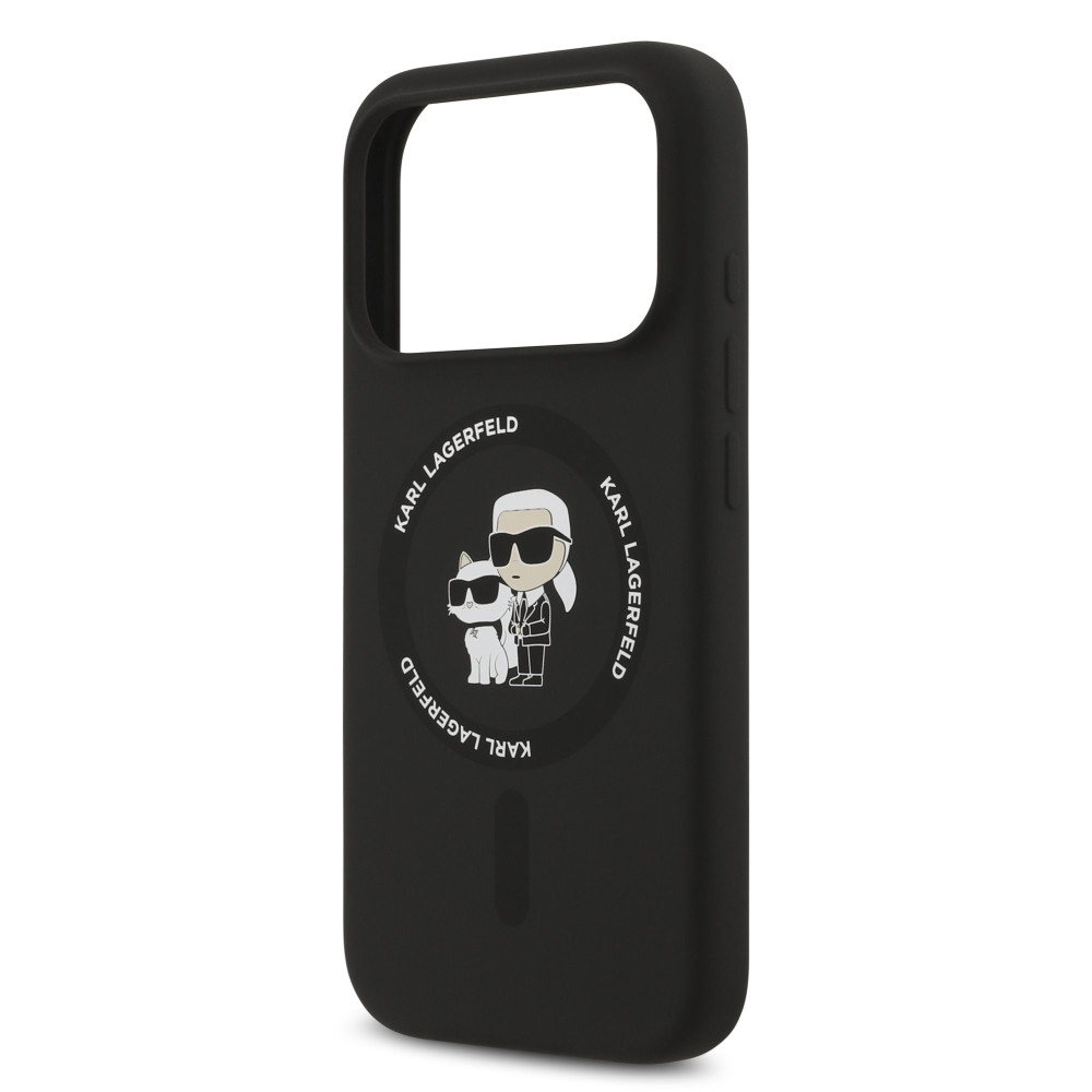 Калъф Karl Lagerfeld Liquid Silicone K/CH Heads MagSafe Black KLHMP17LSCMKCRHK за Apple iPhone 17 Pro Калъф Karl Lagerfeld Liquid Silicone K/CH Heads MagSafe Black KLHMP17LSCMKCRHK за Apple iPhone 17 Pro