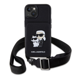 Калъф Karl Lagerfeld Saffiano Crossbody KC NFT KLHCP14SCSAKCPMK за Apple iPhone 14  Калъф Karl Lagerfeld Saffiano Crossbody KC NFT KLHCP14SCSAKCPMK за Apple iPhone 14