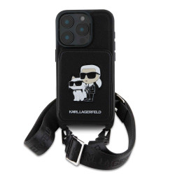 Калъф Karl Lagerfeld Saffiano Crossbody Strap Karl and Choupette KLHCP16LCSAKCPMK за Apple iPhone 16 Pro Калъф Karl Lagerfeld Saffiano Crossbody Strap Karl and Choupette KLHCP16LCSAKCPMK за Apple iPhone 16 Pro