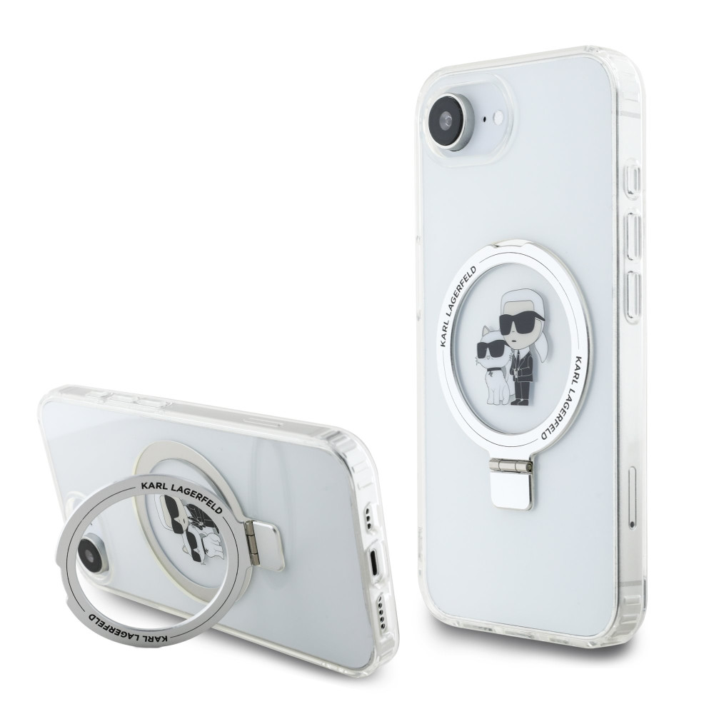 Калъф Karl Lagerfeld - Ringstand K/C MagSafe KLHMPSE4HMRSKCH за Apple iPhone 16e Калъф Karl Lagerfeld - Ringstand K/C MagSafe KLHMPSE4HMRSKCH за Apple iPhone 16e