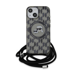 Калъф Karl Lagerfeld - Monogram Crossbody MagSafe KLHMP15SHCKCKLCK за Apple iPhone 15 Калъф Karl Lagerfeld - Monogram Crossbody MagSafe KLHMP15SHCKCKLCK за Apple iPhone 15