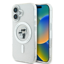 Калъф Karl Lagerfeld IML Glitter Karl and Choupette MagSafe Transparent KLHMP16SHGKCNOT за Apple iPhone 16 Калъф Karl Lagerfeld IML Glitter Karl and Choupette MagSafe Transparent KLHMP16SHGKCNOT за Apple iPhone 16