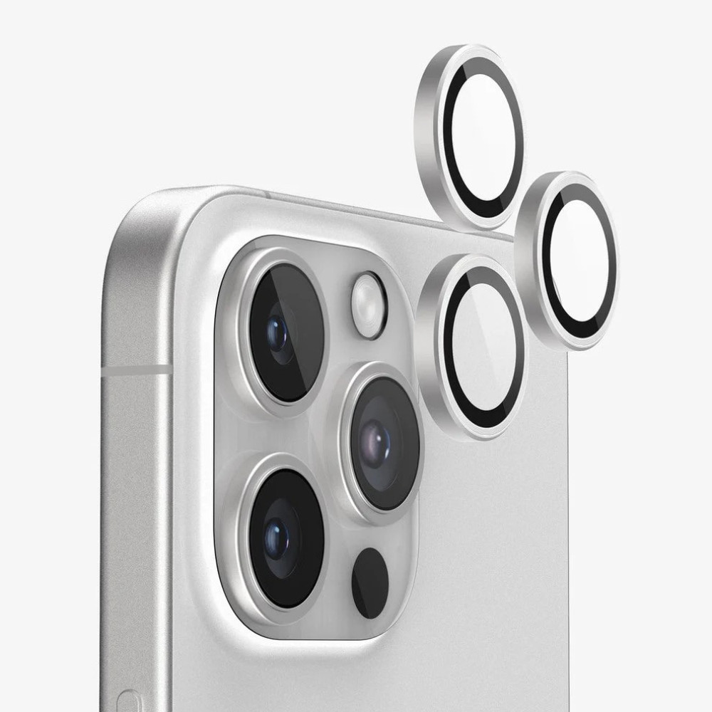 Метални лещи за камера NORDIC за Apple iPhone 16 Pro - титаниево бели Метални лещи за камера NORDIC за Apple iPhone 16 Pro - титаниево бели