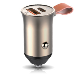 Зарядно за автомобил 12V NORDIC Supersonic 30W, USB-A, USB-C + Type-C към Lightning кабел Зарядно за автомобил 12V NORDIC Supersonic 30W, USB-A, USB-C + Type-C към Lightning кабел