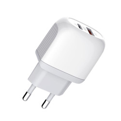 Зарядно устройство 220V NORDIC 20W, USB-A, USB-C, 3A Зарядно устройство 220V NORDIC 20W, USB-A, USB-C, 3A
