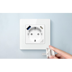Интeлигeнтeн контакт AVATTO - N-WOT10-USB-W, WiFi, 16A, USB-A, USB-C Интeлигeнтeн контакт AVATTO - N-WOT10-USB-W, WiFi, 16A, USB-A, USB-C