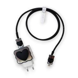 Силиконов калъф за зарядно и кабел Charger set Cuties (черен) Силиконов калъф за зарядно и кабел Charger set Cuties (черен)
