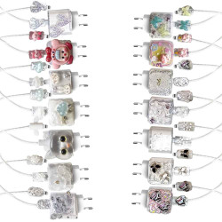 Силиконов калъф за зарядно и кабел Charger set Cuties (бял) Силиконов калъф за зарядно и кабел Charger set Cuties (бял)
