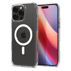 Калъф SPIGEN Ultra Hybrid за Apple iPhone 16 Pro Max с MagSafe - Бял ринг Калъф SPIGEN Ultra Hybrid за Apple iPhone 16 Pro Max с MagSafe - Бял ринг