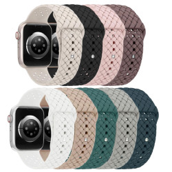 Силиконова каишка за смарт часовник Apple iWatch Series 8 45мм - Braided Silicone Band Силиконова каишка за смарт часовник Apple iWatch Series 8 45мм - Braided Silicone Band