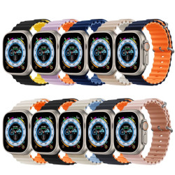 Силиконова двуцветна каишка за смарт часовник Apple iWatch Series SE2 40мм - Ocean Strap