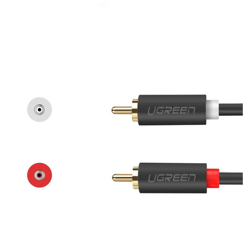Aудио кабел UGREEN AV104/10520 - 2xRCA jack към 2xRCA jack, 5 метра Aудио кабел UGREEN AV104/10520 - 2xRCA jack към 2xRCA jack, 5 метра