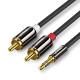 Аудио кабел UGREEN AV116/10591 - 3.5mm Jack към 2xRCA, 5 метра Аудио кабел UGREEN AV116/10591 - 3.5mm Jack към 2xRCA, 5 метра