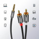 Аудио кабел UGREEN AV116/10591 - 3.5mm Jack към 2xRCA, 5 метра Аудио кабел UGREEN AV116/10591 - 3.5mm Jack към 2xRCA, 5 метра