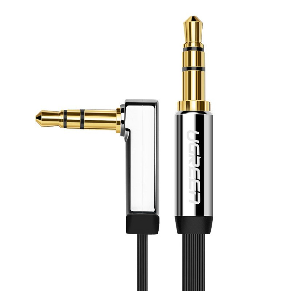 Аудио кабел UGREEN AV119/10596 - 3.5mm Jack - ъглов, 0.5 метра