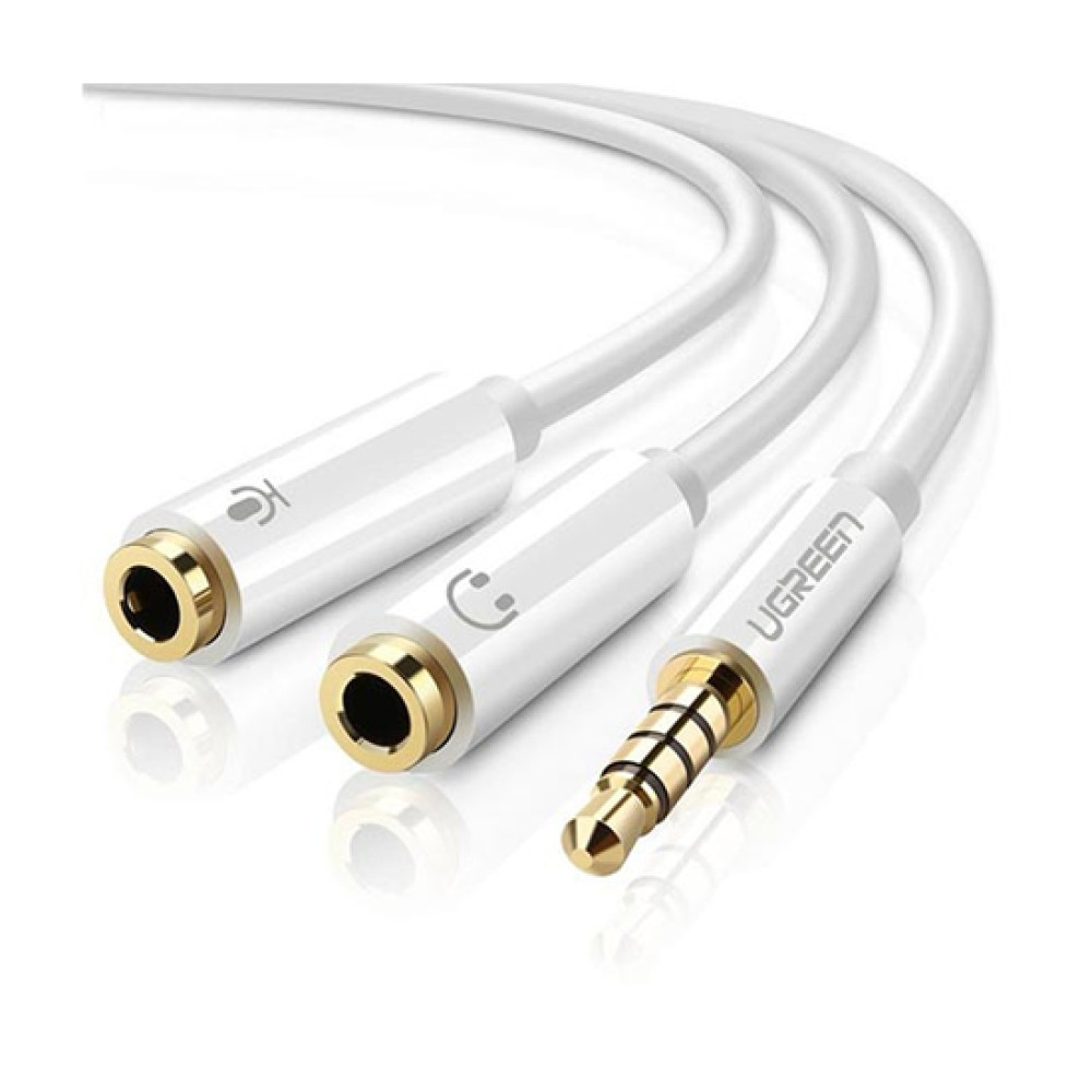 Aудио кабел / сплитер UGREEN AV141/10789 - 3.5mm Jack (мъжки) към 2x3.5mm Jack (женски), 0.2 метра