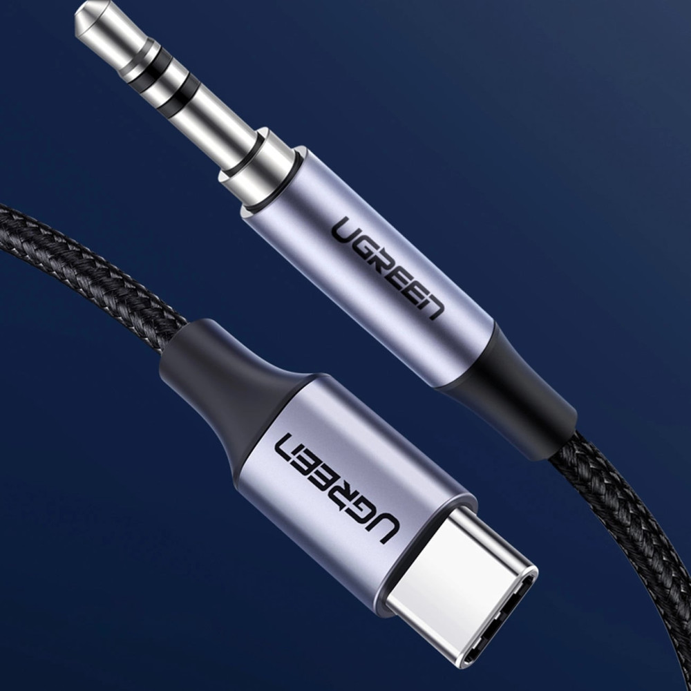 Аудио кабел UGREEN AV143/30633 - Type-C към AUX/м/ 3.5mm, 1 метър Аудио кабел UGREEN AV143/30633 - Type-C към AUX/м/ 3.5mm, 1 метър