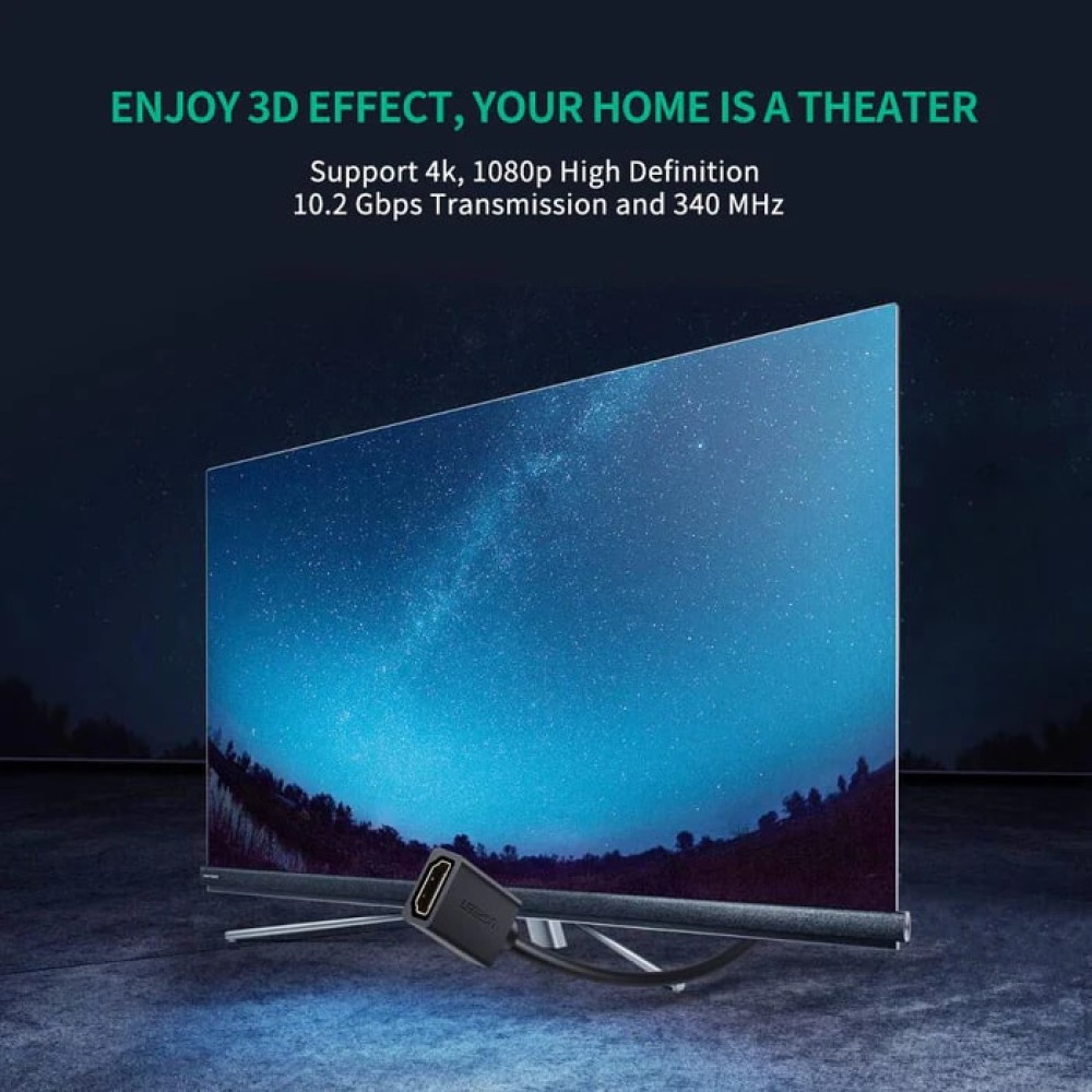 Преходник UGREEN HD107/10141 4K - HDMI (M) към HDMI (F), 1 метър Преходник UGREEN HD107/10141 4K - HDMI (M) към HDMI (F), 1 метър