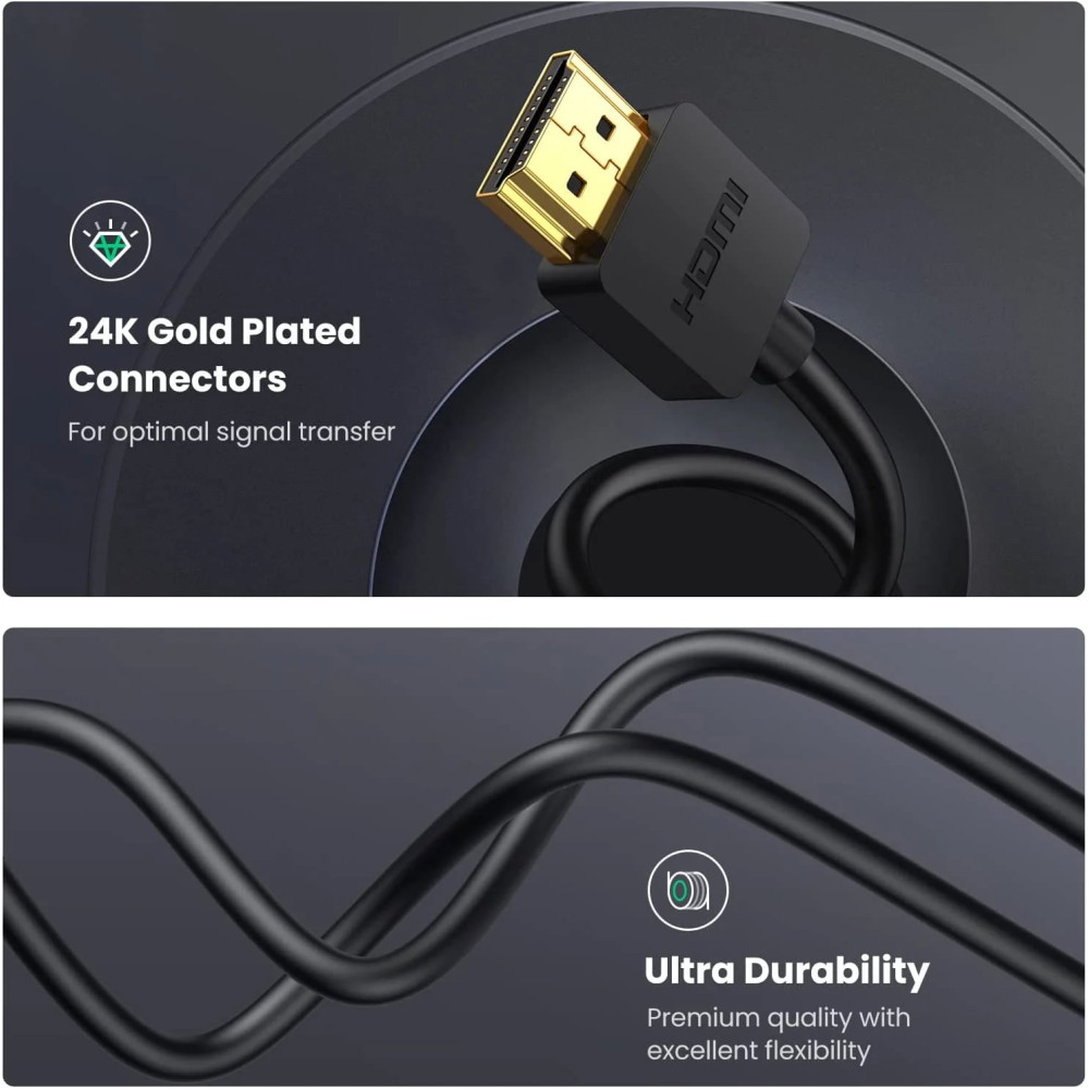 Кабел UGREEN HD127/30104 4K - Micro HDMI към HDMI, 3 метра Кабел UGREEN HD127/30104 4K - Micro HDMI към HDMI, 3 метра