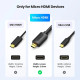 Кабел UGREEN HD127/30104 4K - Micro HDMI към HDMI, 3 метра Кабел UGREEN HD127/30104 4K - Micro HDMI към HDMI, 3 метра