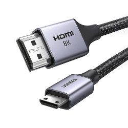 Кабел UGREEN HD163/15515 8K - mini HDMI към HDMI, 2 метра Кабел UGREEN HD163/15515 8K - mini HDMI към HDMI, 2 метра