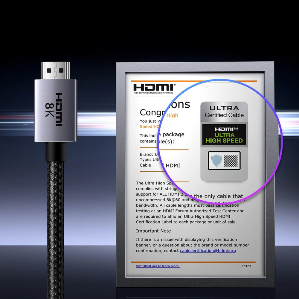 Кабел UGREEN HD171/25908 8K - HDMI към HDMI, 1 метър Кабел UGREEN HD171/25908 8K - HDMI към HDMI, 1 метър
