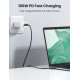 Кабел UGREEN 100W, Type-C - Type-C, Thunderbolt 4 - US501/30389, 0.8 метра