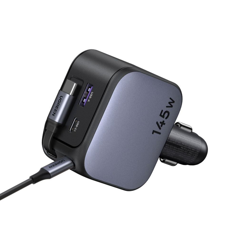 Зарядно за автомобил 12V UGREEN 12V 145W, USB-A + 2xUSB-C + кабел C - (EC604 / 55910B) Зарядно за автомобил 12V UGREEN 12V 145W, USB-A + 2xUSB-C + кабел C - (EC604 / 55910B)
