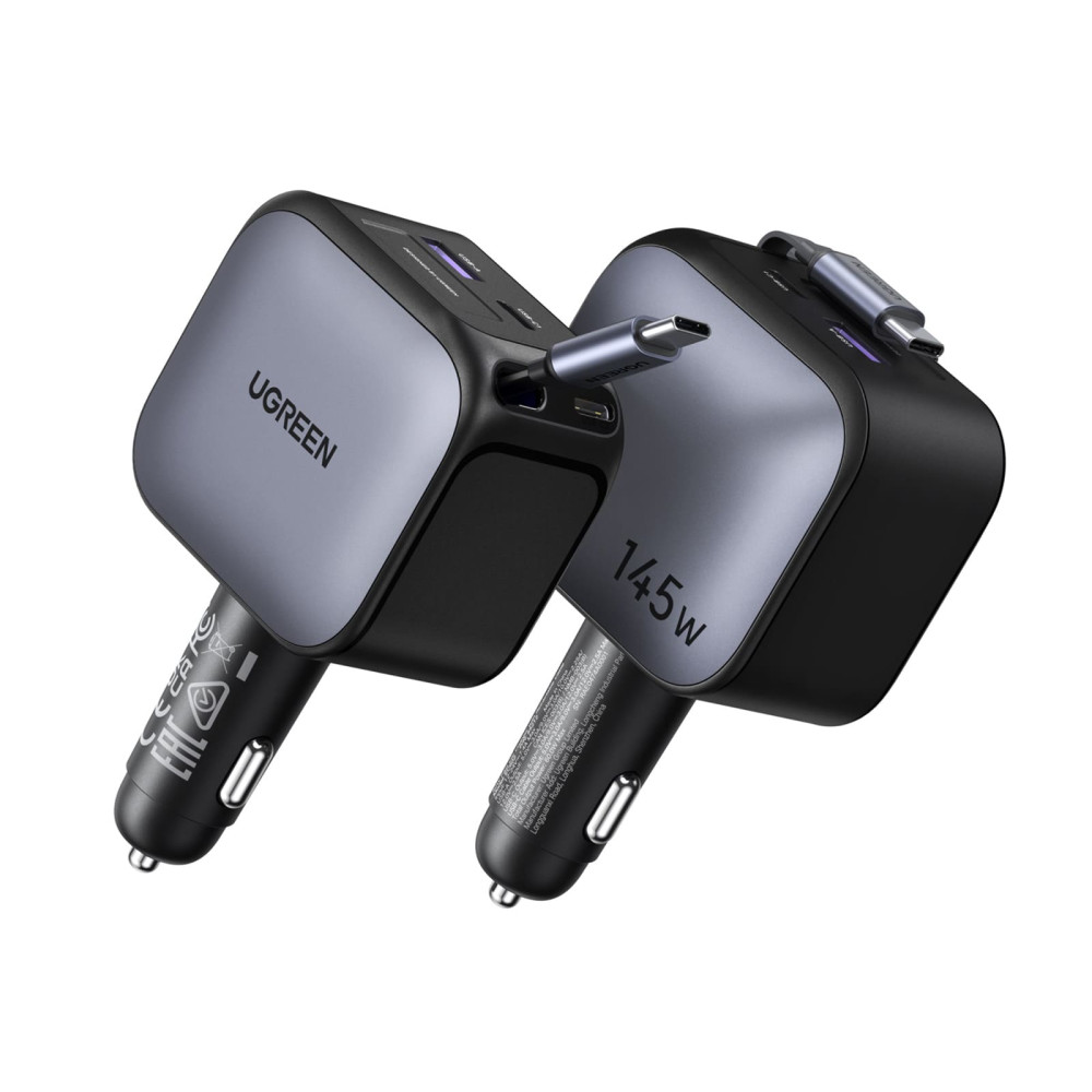 Зарядно за автомобил 12V UGREEN 12V 145W, USB-A + 2xUSB-C + кабел C - (EC604 / 55910B) Зарядно за автомобил 12V UGREEN 12V 145W, USB-A + 2xUSB-C + кабел C - (EC604 / 55910B)