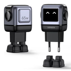 Зарядно устройство 220V UGREEN CD361/25685B, 65W, USB-A, 2xUSB-C, Nexode RG Robot GaN Зарядно устройство 220V UGREEN CD361/25685B, 65W, USB-A, 2xUSB-C, Nexode RG Robot GaN