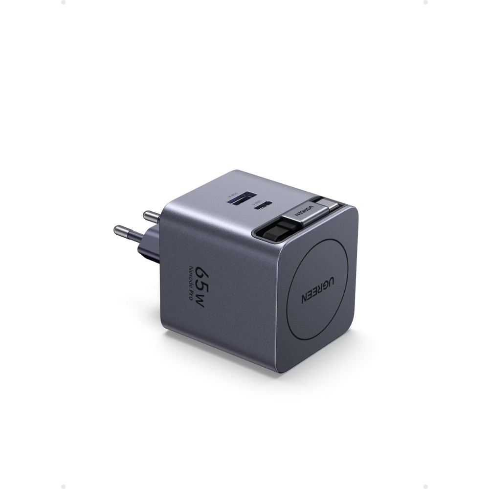 Зарядно устройство 220V 65W, USB-A + USB-C + кабел C, GaN (X615/65825)