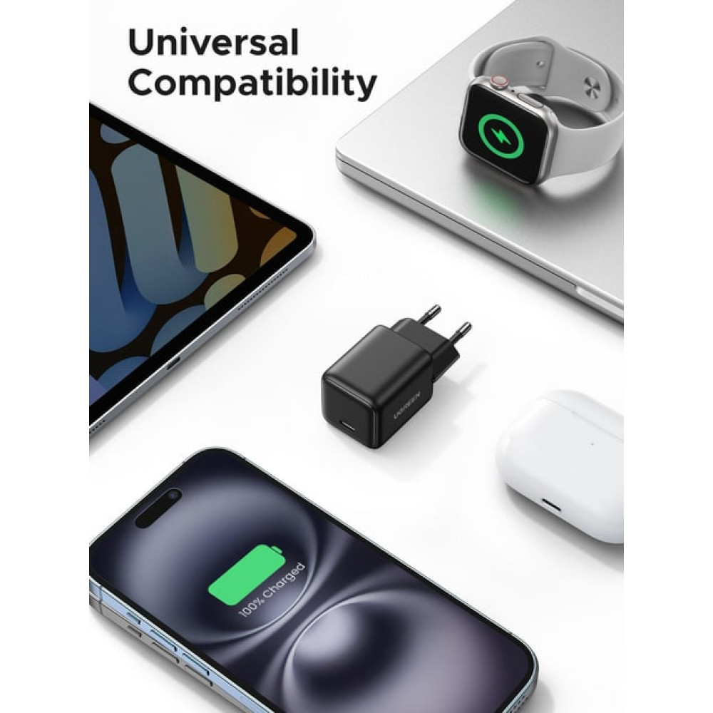 Зарядно устройство 220V UGREEN GaN - X512/55553, 20W, USB-C Зарядно устройство 220V UGREEN GaN - X512/55553, 20W, USB-C