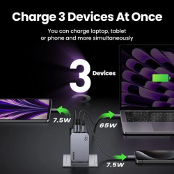 Зарядно устройство 220V UGREEN Nexode Pro GaN - X757/25874, 100W, USB-A, 2xUSB-C + кабел Type-C към Type-C Зарядно устройство 220V UGREEN Nexode Pro GaN - X757/25874, 100W, USB-A, 2xUSB-C + кабел Type-C към Type-C